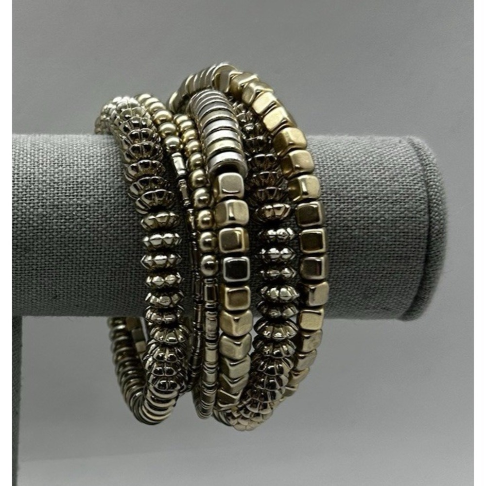 Gold Tone Beaded Wrap Bracelet Womens Fashion‎ Jewelry 80s 90s